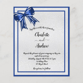 O convite para casamento do arco de prata azul rea