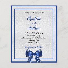 O convite para casamento do arco de prata azul rea