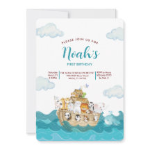 O convite para o Aniversário da Arca de Noah.