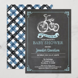 O convite para o chá do bebê do Trike Retro. É um 