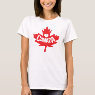 O coração ama o t-shirt da folha de bordo de