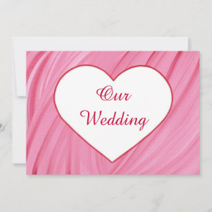 O coração branco em vermelho rosa mistura convites