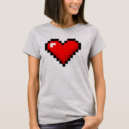 O coração de 8 bits das mulheres: T-shirt retro