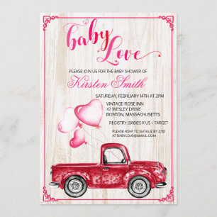 O coração do amor do bebê Balloons o convite do