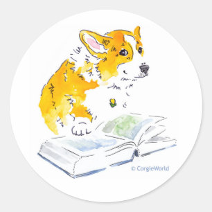 O Corgi leu uma boa etiqueta do livro