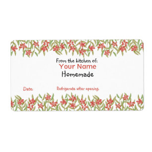 O cozimento feito sob encomenda etiqueta flores