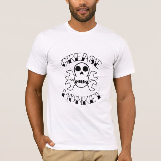O crânio do macaco de graxa desossa a camisa