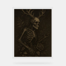 O Crânio um Cartaz de Dark Academia Gótica