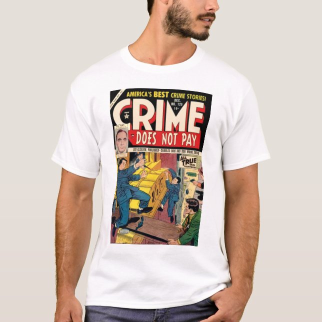 O crime não paga o t-shirt #129 (Frente)