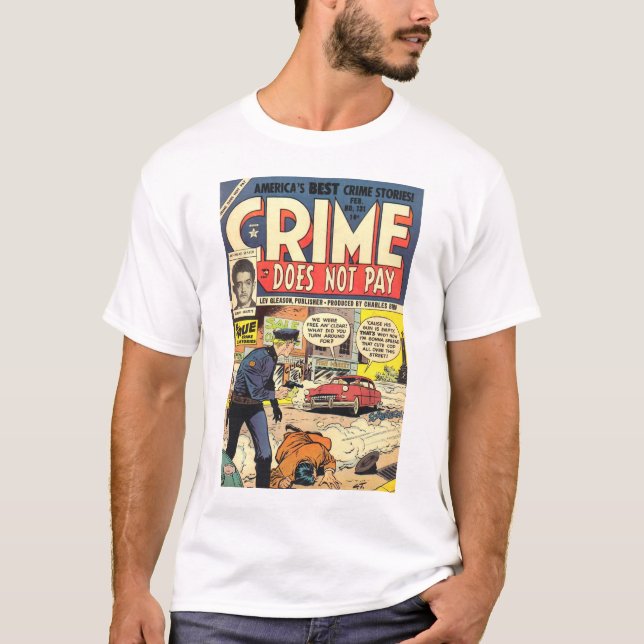 O crime não paga o t-shirt #131 (Frente)
