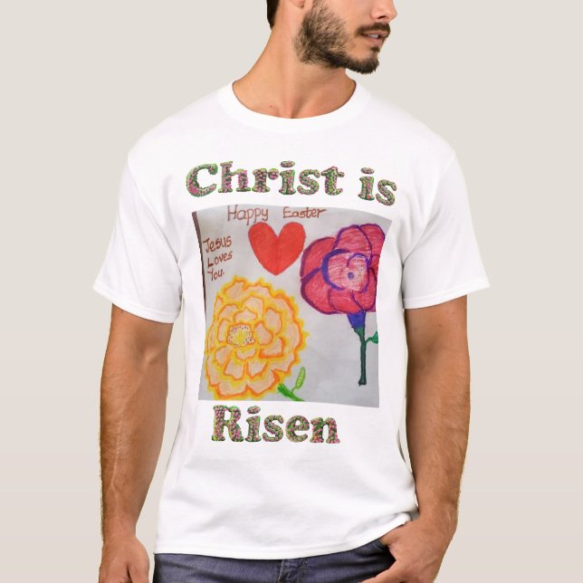 O Cristo da T-shirt da páscoa é risen (Frente)