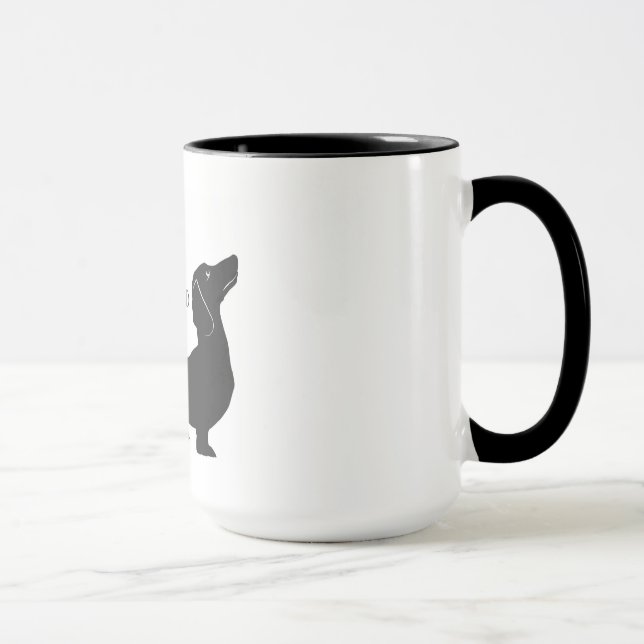 O Dachshund "comensal da casa é" caneca de café de (Direita)