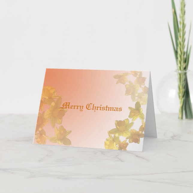 O daffodil amarelo floresce o cartão de saudação d (Frente)