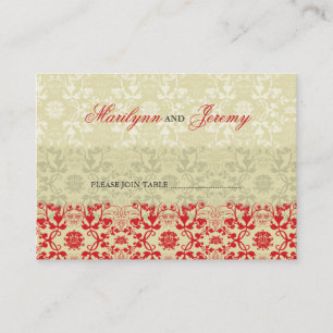 O damasco roda cartão feito sob encomenda do lugar