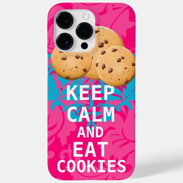 O Damasco Rosa Quente MANTÉM CALMO E Come Cookies (Verso)