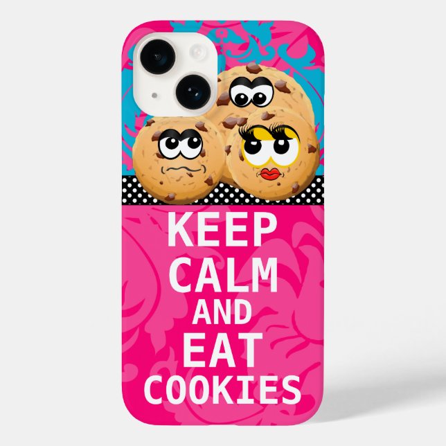 O Damasco Rosa Quente MANTÉM CALMO E Come Cookies (Verso)
