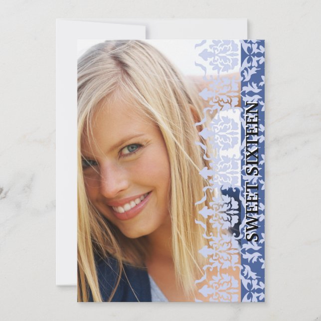 O damasco vê completamente o convite do azul da (Frente)