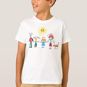 o desenhar da mão desenha o t-shirt da família d