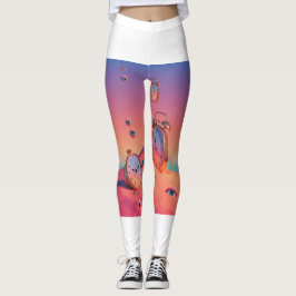O Deserto Surreal Dreamia Clocks Leggings ⏰ 👁️