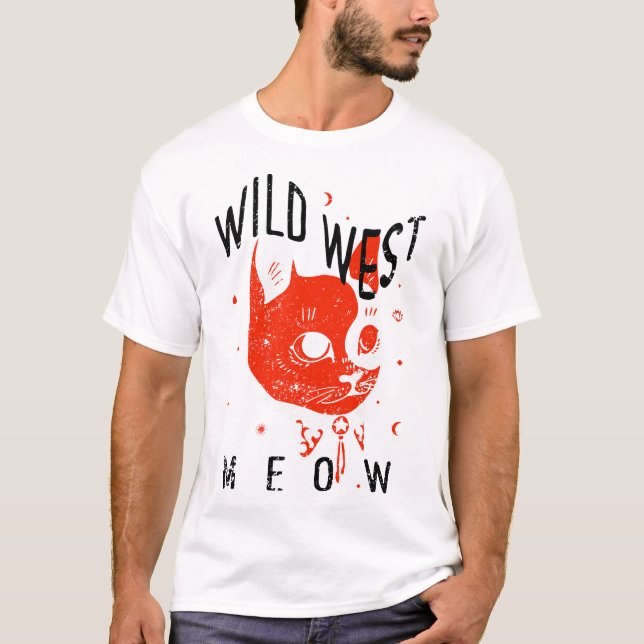 O design da camiseta é Meow (Frente)