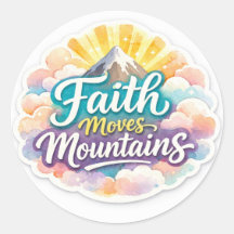 "O Design de Adesivo Fé Move Montanhas"