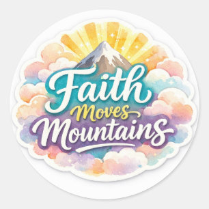 "O Design de Adesivo Fé Move Montanhas"