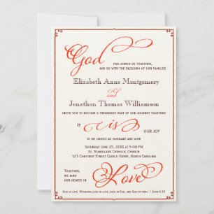 O deus da queda é convite cristão do casamento d