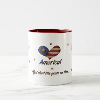 O deus de América derramou sua caneca da