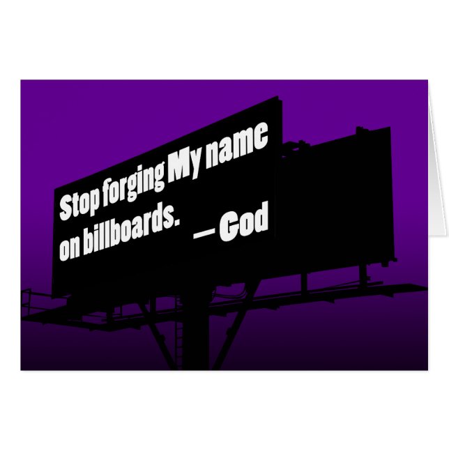 O deus diz parou-o cartão do quadro de avisos (Frente Horizontal)