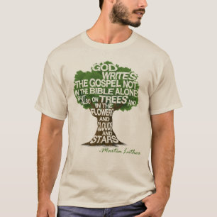 O "deus escreve camisa de Greenfaith na natureza"
