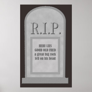 O Dia das Bruxas Aqui Mentiu Fred Tombstone Poster
