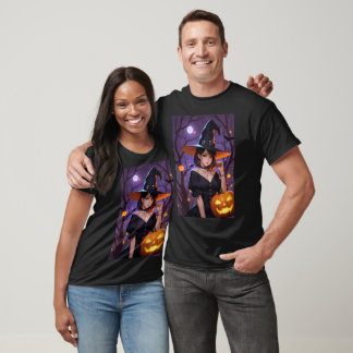 O Dia das Bruxas Oferece Casal T-Shirt