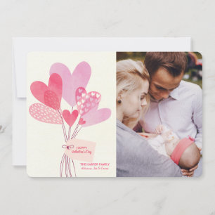 O dia dos namorados Balloons o cartão com fotos