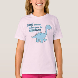 o dinossauro caçoa o t-shirt