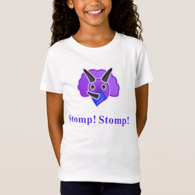 O dinossauro Stomp Stomp camisa dos miúdos (Frente)