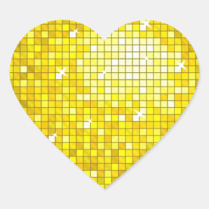 O disco telha o coração amarelo da etiqueta