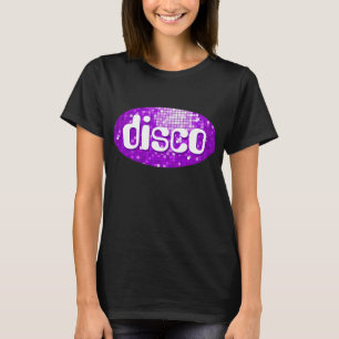 O disco telha o preto roxo do t-shirt do "disco"