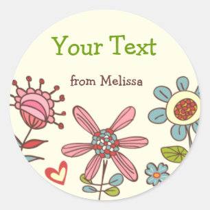O divertimento personalizado floresce etiquetas