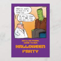 O doutor o Dia das Bruxas Convite de Frankenstein