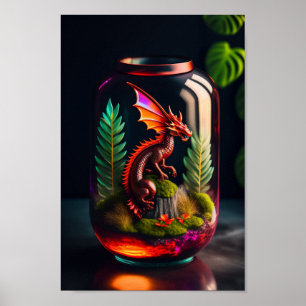 O Dragão Terrarium   Impressão de Arte Digital