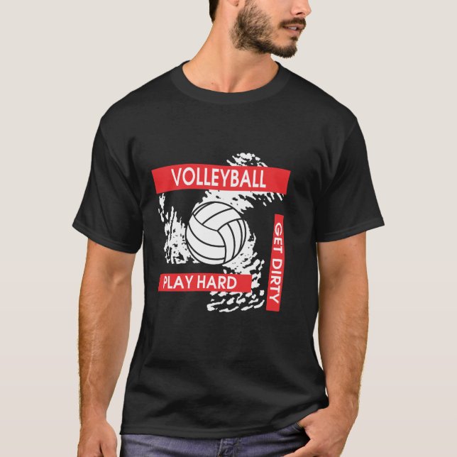 O duro do jogo obtem o t-shirt sujo do voleibol (Frente)