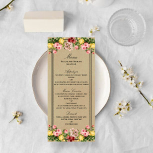 O Elegante Vintage Floral Wedding Collection Menu
