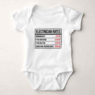 O eletricista avalia camisetas engraçadas