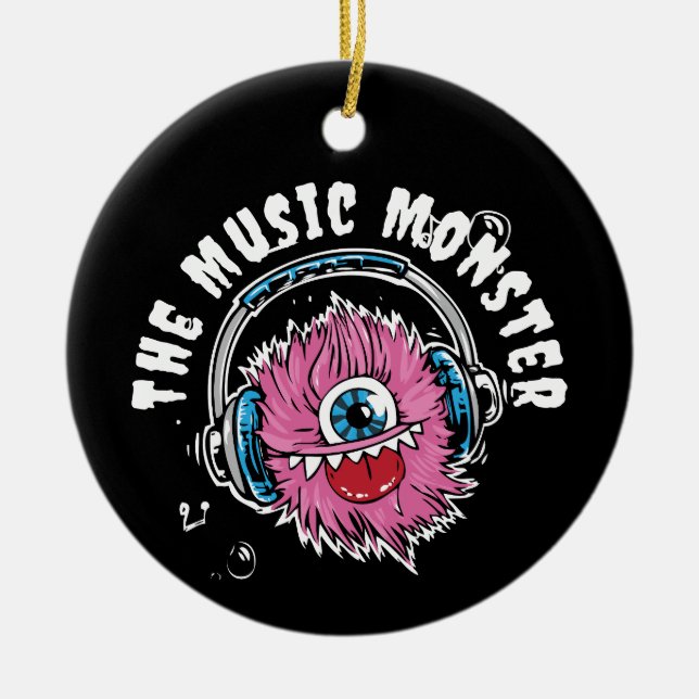 O Enfeite Personalizado Monstro da Música (Frente)