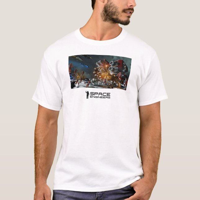 O espaço projeta o t-shirt dos homens - estação (Frente)