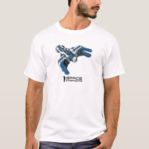O espaço projeta o t-shirt dos homens - navio azul