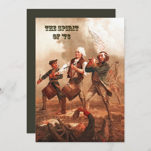 O espírito do cartão de "76. 4 de julho de arte (Frente/Verso)