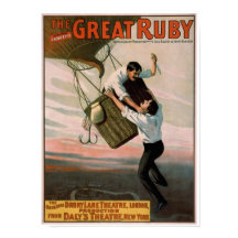 "O Excelente Ruby", Poster de Teatro Vintage