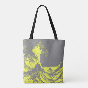 O Excelente Wave Tote Bag Amarelo e Cinza