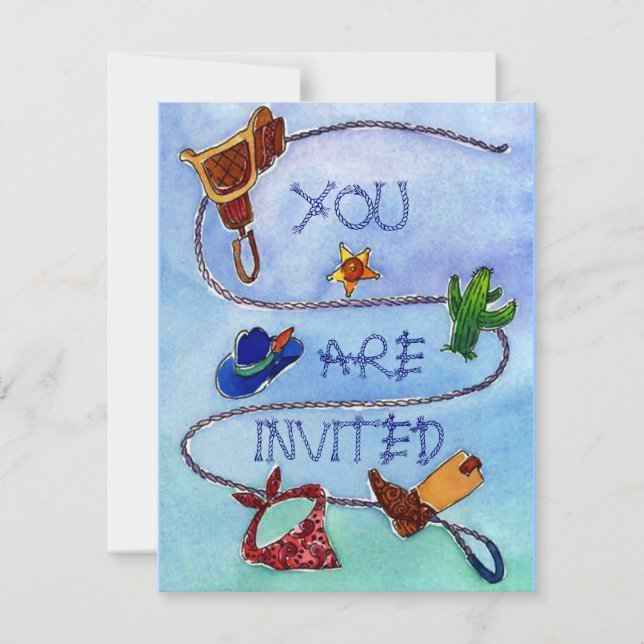 O ~ EZ2 DO CONVITE DE ANIVERSÁRIO DO BUCKAROO (Frente)